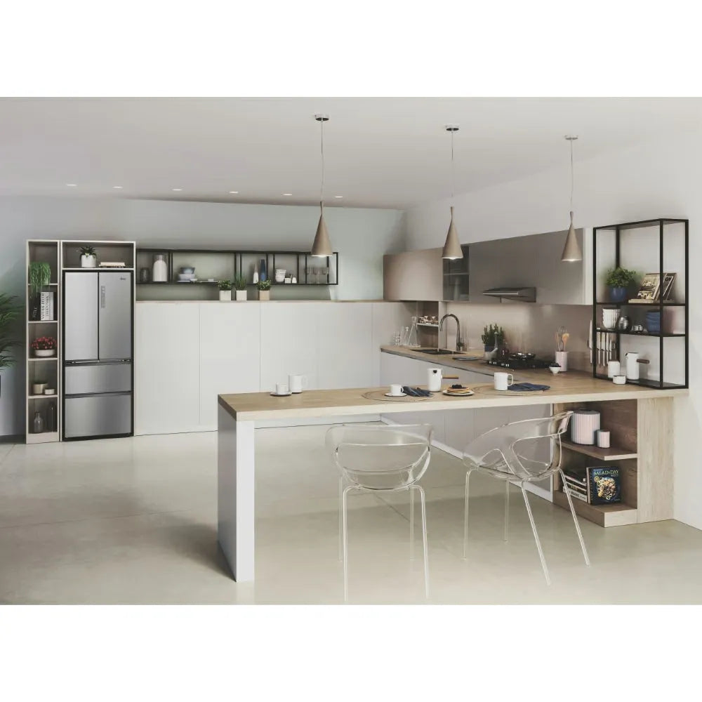 Hoover H-Fridge 700 Maxi Frost Free French Door Fridge Freezer - Platinum Inox | HONFQ2T718EXK