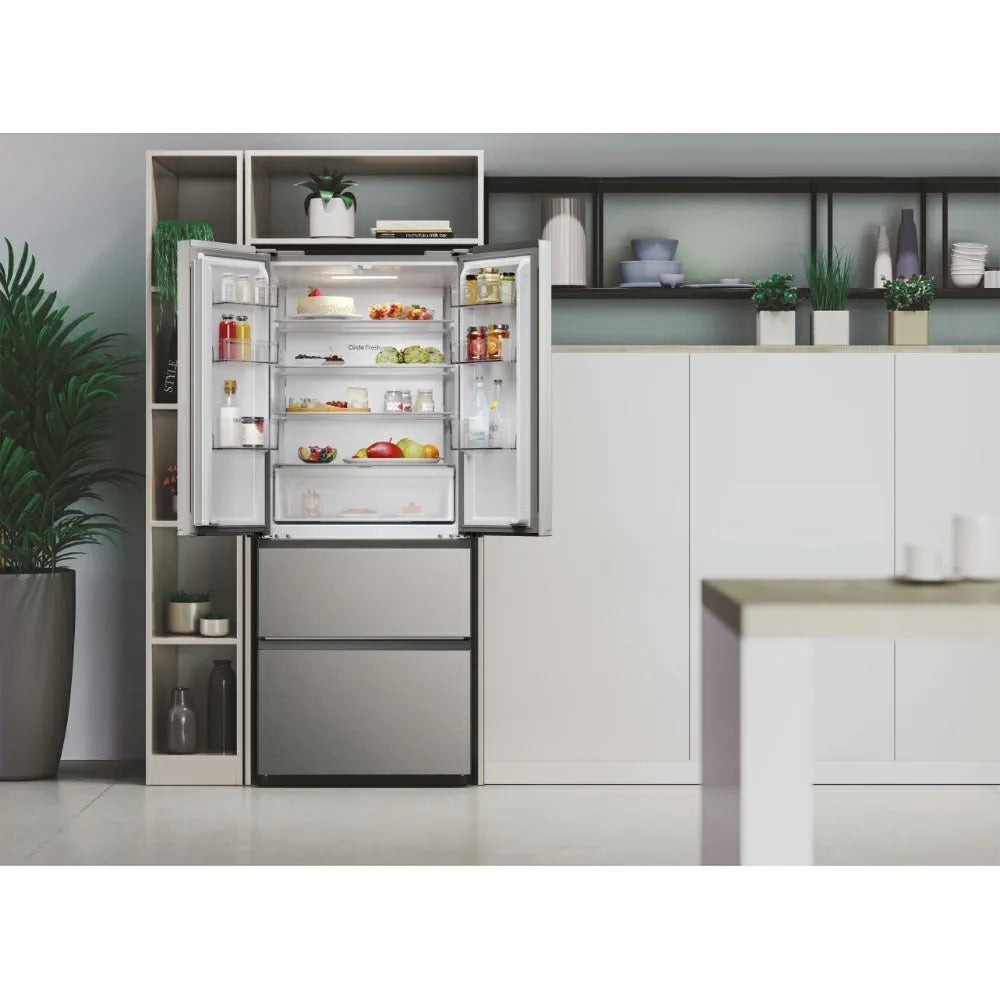 Hoover H-Fridge 700 Maxi Frost Free French Door Fridge Freezer - Platinum Inox | HONFQ2T718EXK