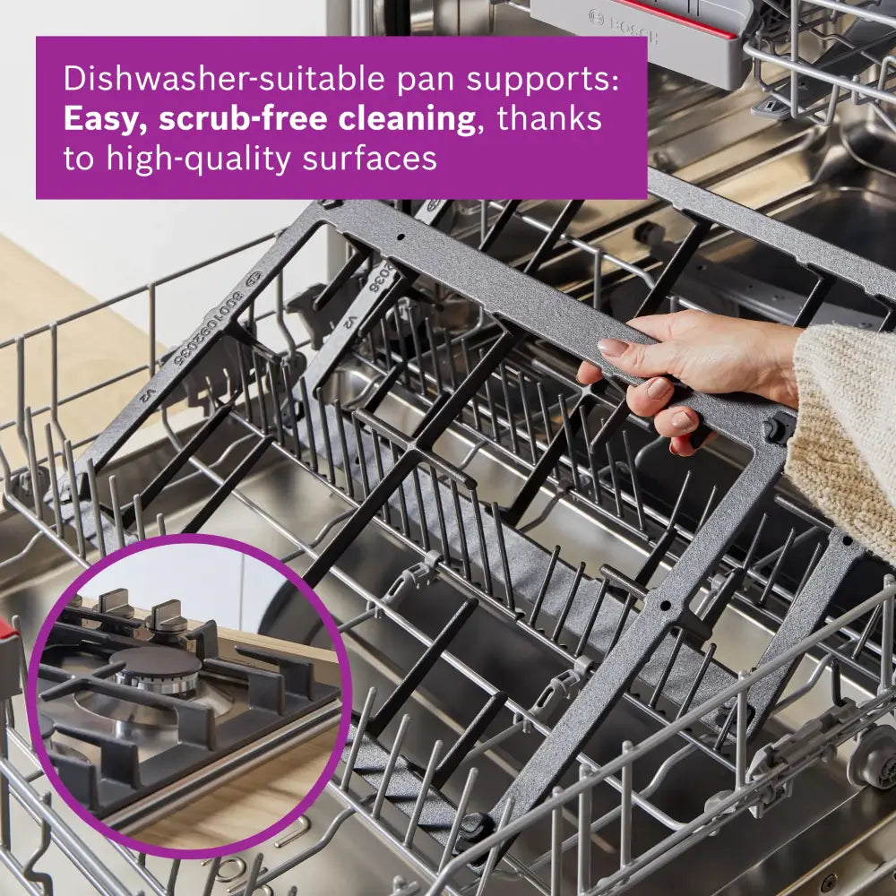 Bosch Series 4 75 cm Gas Hob - Stainless Steel | PGQ7B5K90