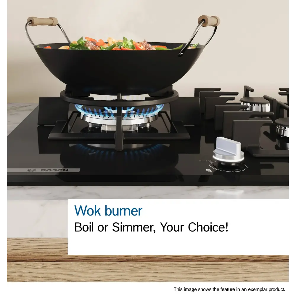 Bosch Series 4 75 cm Gas Hob - Stainless Steel | PGQ7B5K90