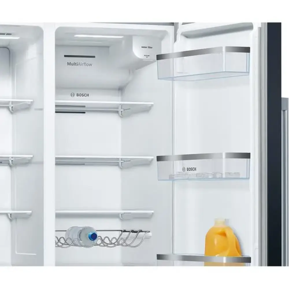 Bosch Series 6 American Style Fridge Freezer Plumbed - Black | KAD93ABEP