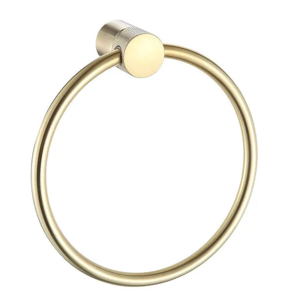 De Vielle Bathroom Santorini Towel Ring - Gold | DEV98011GB
