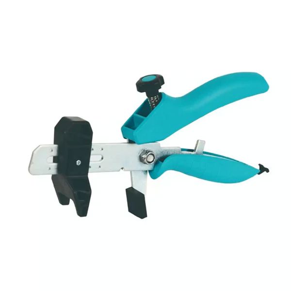 Bihui wedge levelling plier with turquoise and black handles, metal adjustment mechanism and white base plate for tile installation and leveling
