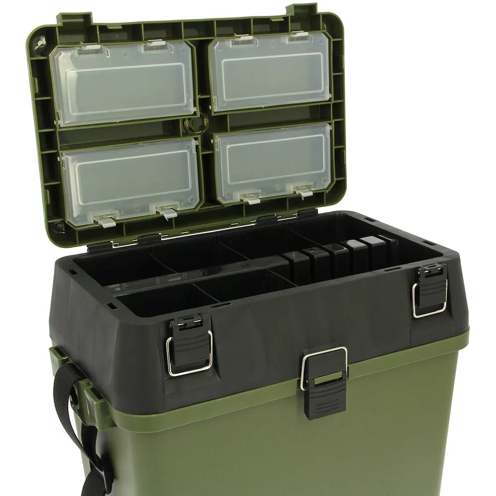 NGT Session Seat Box Ideal for Fishing - Green | FBC-SEATBOX-GRN