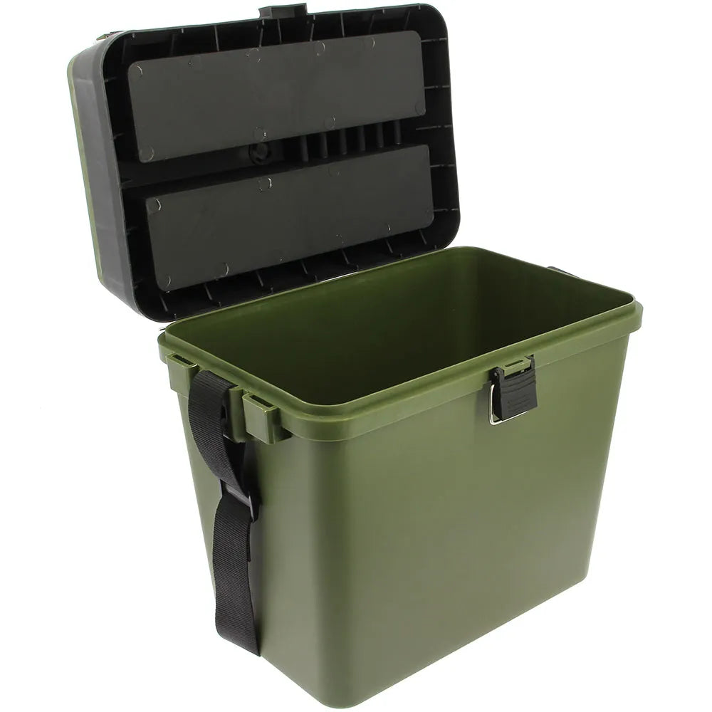 NGT Session Seat Box Ideal for Fishing - Green | FBC-SEATBOX-GRN