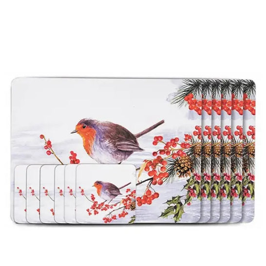 Newgrange Living Robin Placemat and Coaster set of 6 | 30302R