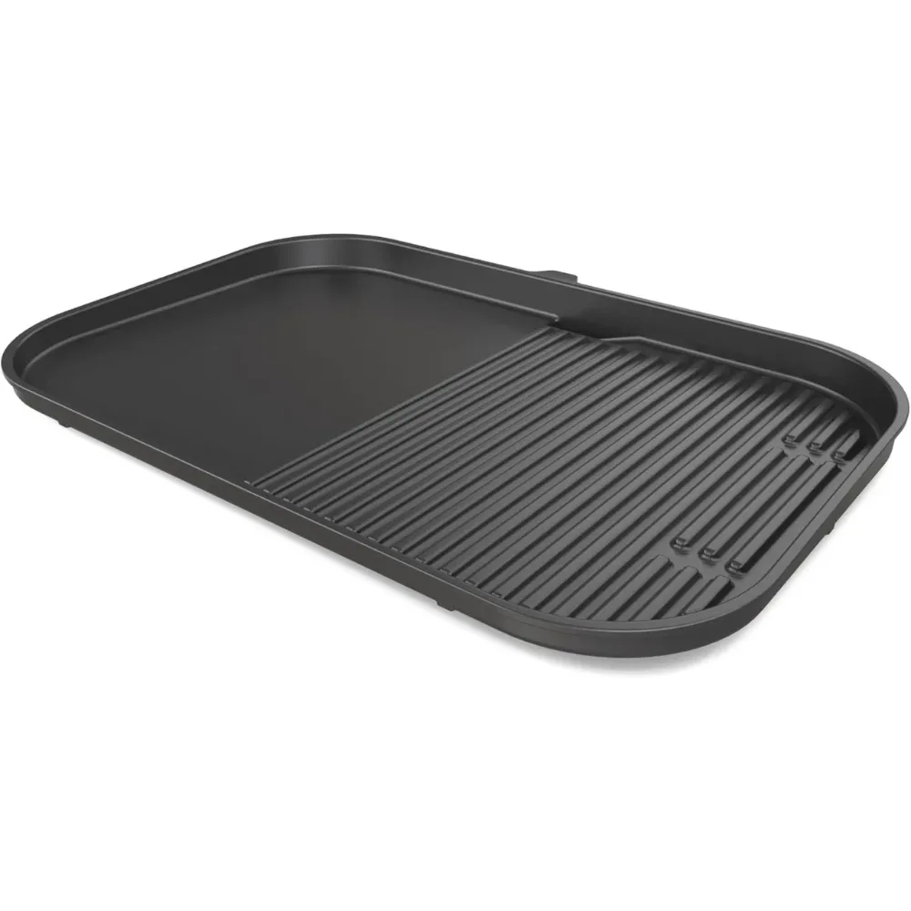 Black grill pan on a white background