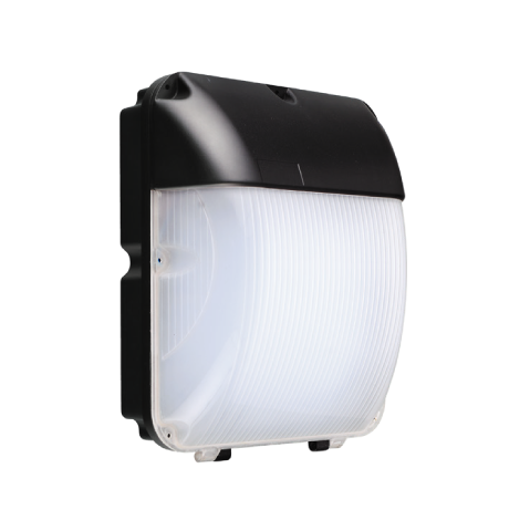 Greenlamp Orbit slim LED outdoor wall light with black aluminum housing, white polycarbonate diffuser, and integrated photocell sensor, 20/30W CCT switchable
