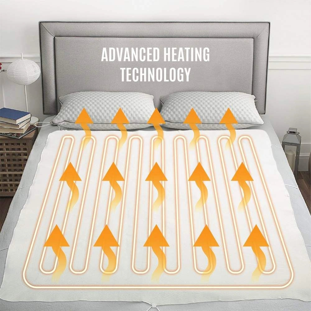 De Vielle King Size - Premium Fleece Electric Under Blanket Dual Controller | DEF055749