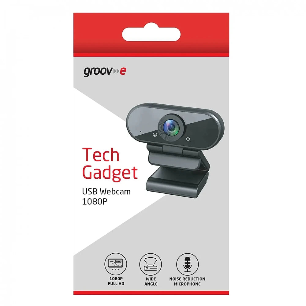 Groove Full HD 1080P USB Webcam with Tripod Mount | GVPC11BK