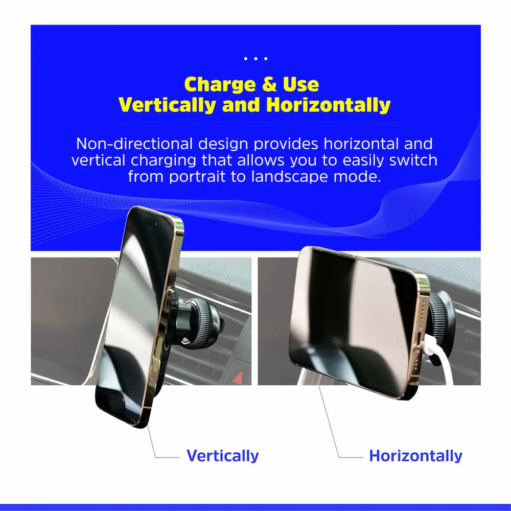 Energizer 15W Magnetic QI Wireless In Car Phone Charger Vent/Windscreen Mount | CA007