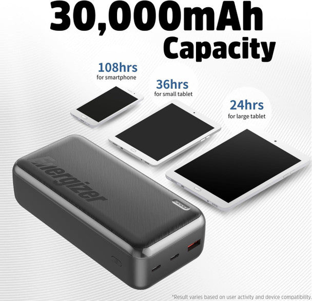 Energizer 30,000mAh Ultimate Power Bank - Black | UE30055PQ