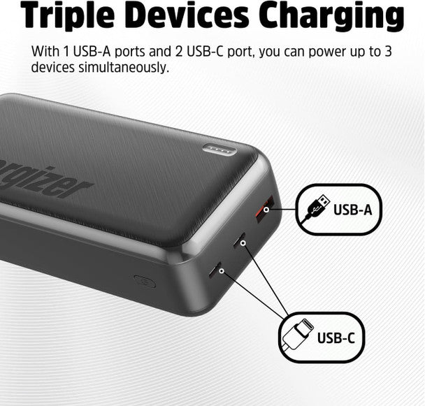Energizer 30,000mAh Ultimate Power Bank - Black | UE30055PQ