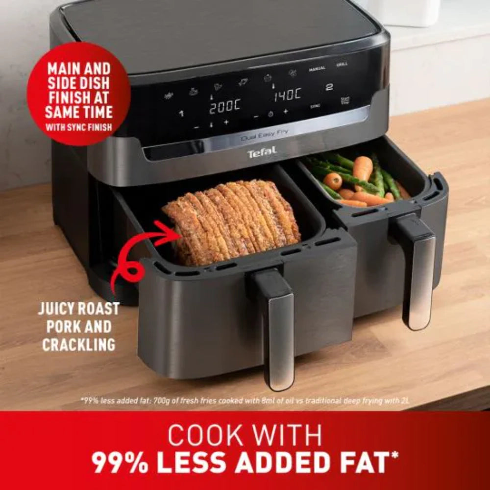 Tefal Easy Fry Dual XXL 11 Litre Air Fryer - Coal | EY942HG0
