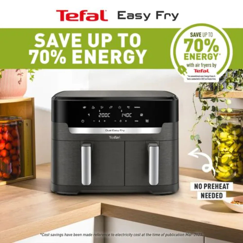 Tefal Easy Fry Dual XXL 11 Litre Air Fryer - Coal | EY942HG0