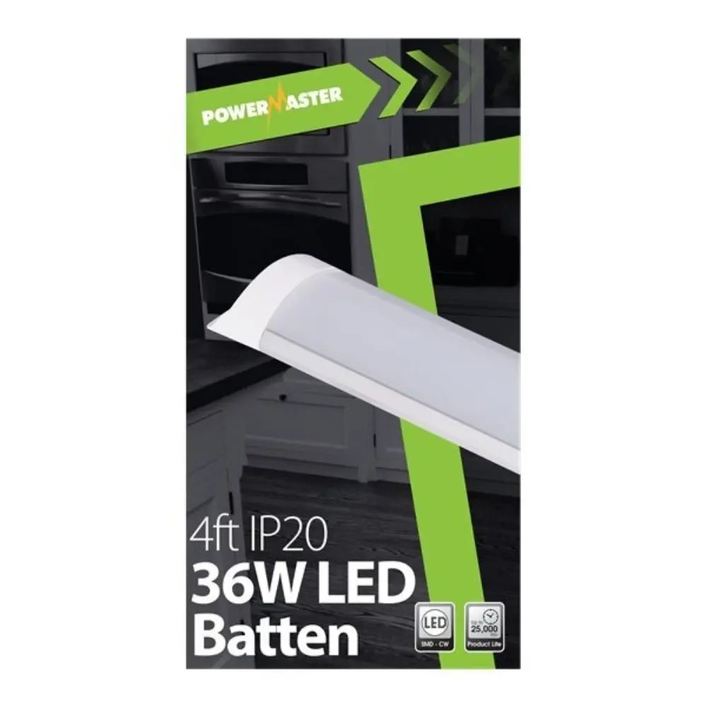 Powermaster 48 Inch ( 4 Foot ) 36 Watt LED Slimline Batten 2880 Lumens | 1832-12
