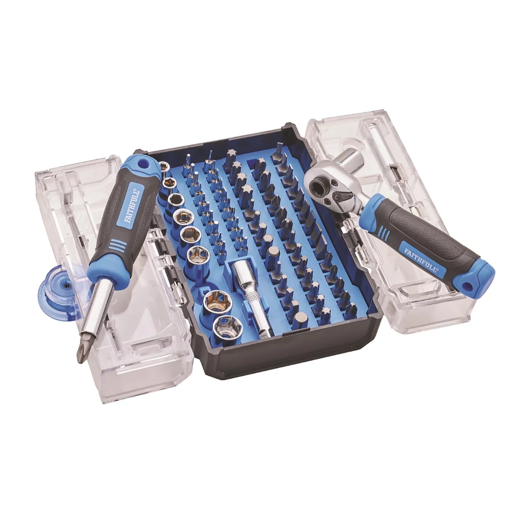 Faithfull 78 Piece Magnetic Screwdriver Bit & Socket Set 