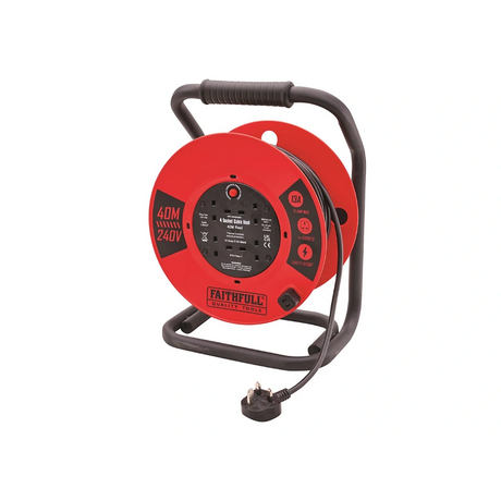 Faithfull 40 Metre 13A Heavy Duty Cable Extension Reel | XMS25CR40M