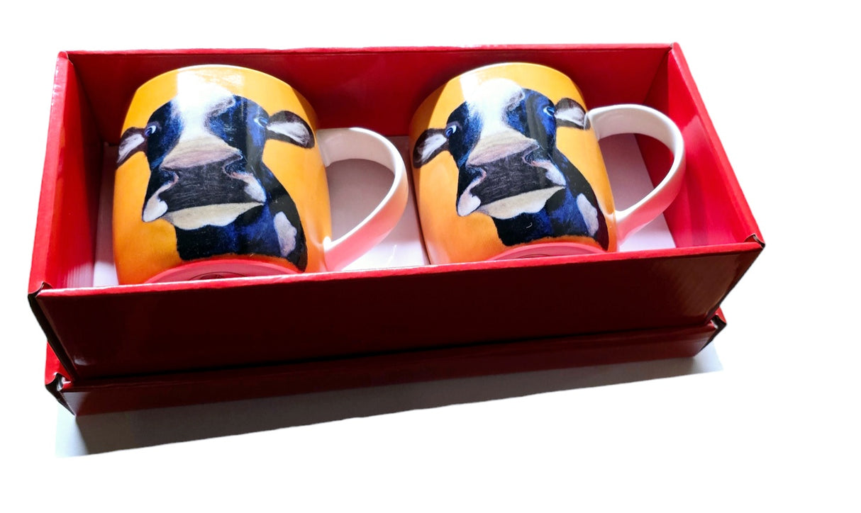 Shannonbridge Pottery Farmyard Moo 2 Piece Mug Set