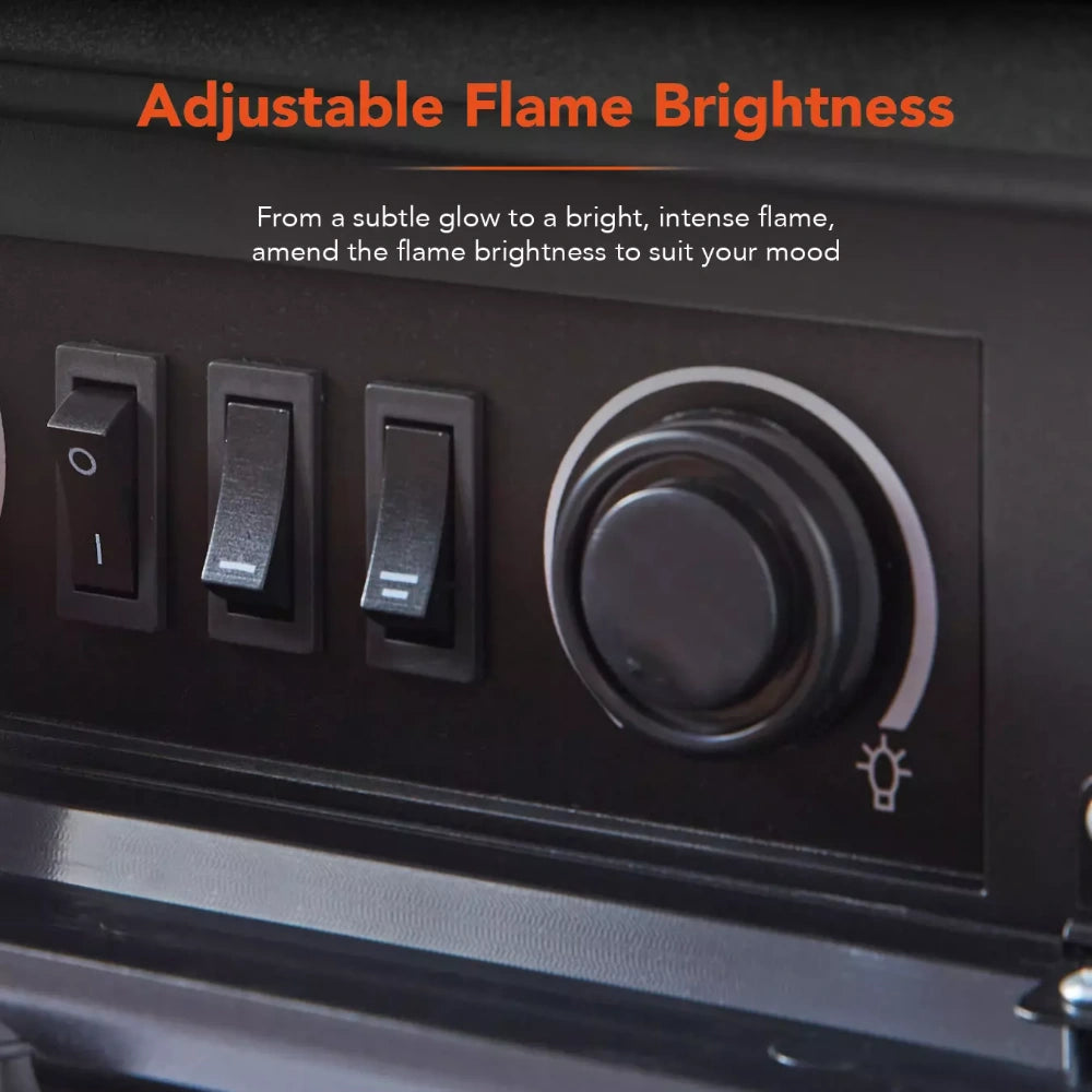 Warmlite 2kw Electric Stove Heater LED Log Flame Effect - Black | WL46018