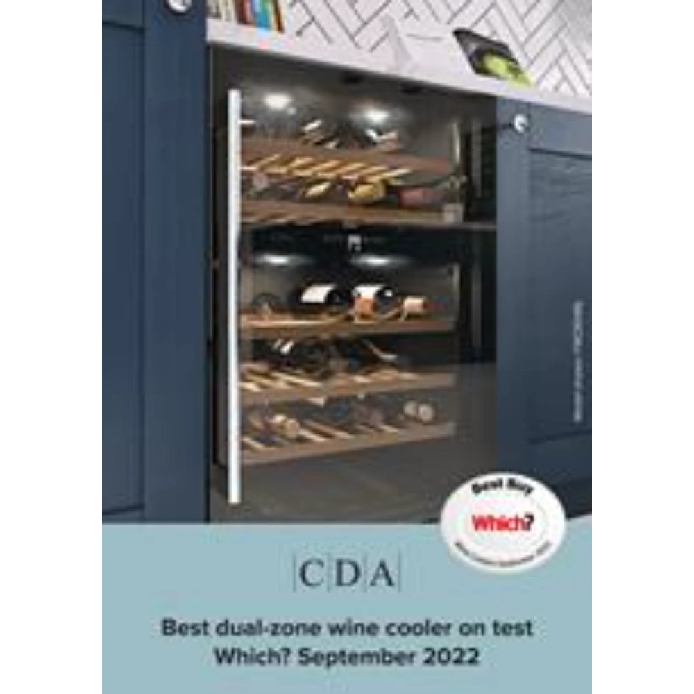 CDA 60cm Wine Cooler Dual Zone - Black | FWC604BL
