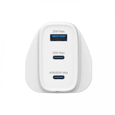 Groove Dual USB C and USB A Mains Phone Charger 65W Plug | GCMA109WE