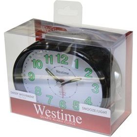 Apollo Oblong Black Quartz Alarm Clock | CL6080B