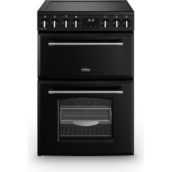 Belling 60cm Farmhouse Freestanding Electric Cooker Ceramic Top - Black | FH60EBLK