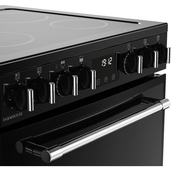 Belling 60cm Farmhouse Freestanding Electric Cooker Ceramic Top - Black | FH60EBLK