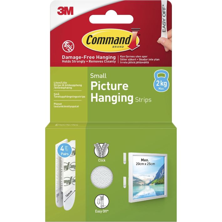 Command 3M Small Picture Hanging Strips (4 Pairs/8 Strips) | COM0707