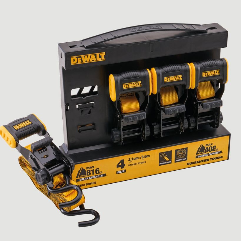 Dewalt 4 Piece Ratchet Strap Set 3.6 Metre | XMS26RATCHET