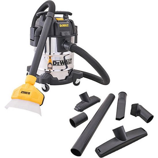Dewalt Wet and Dry Vac Vacuum with Dust Collector 25 Litre - Stainless Steel | XMS26WDVAC