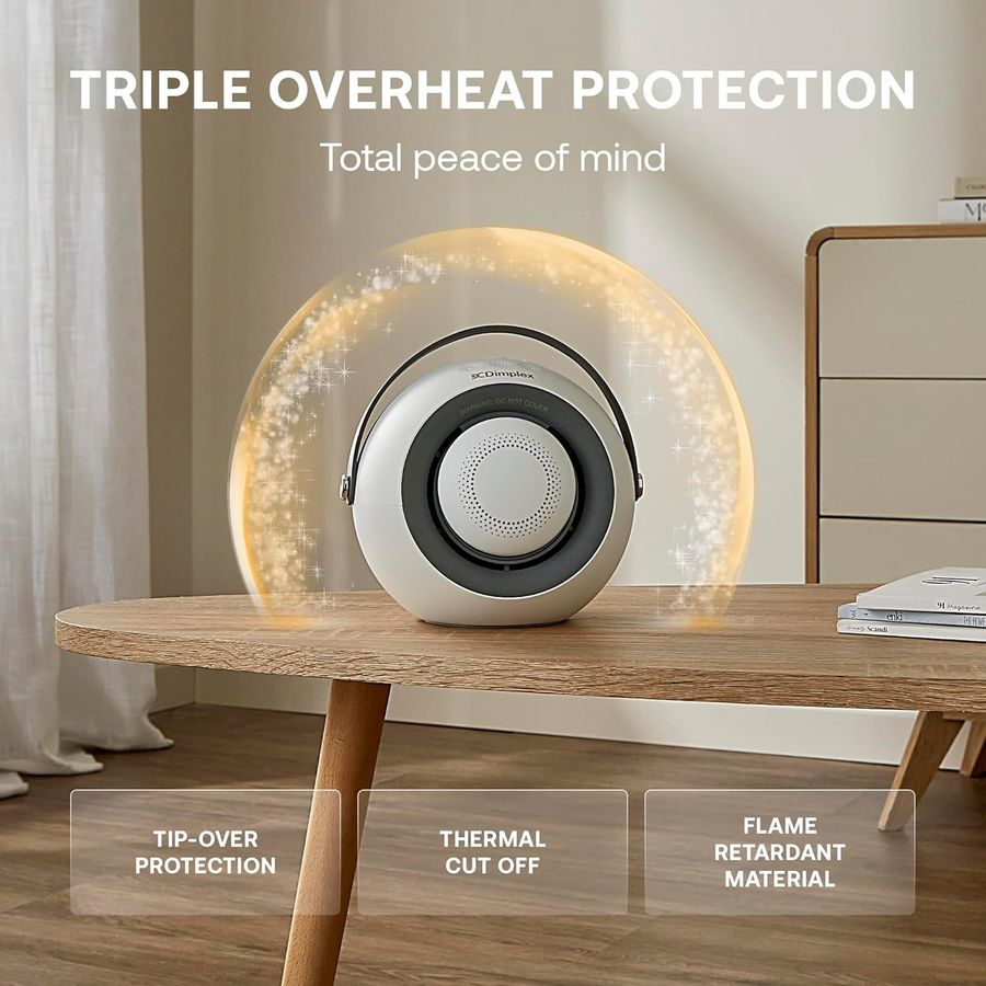 Dimplex Portable Desk Fan Heater with Detachable Handwarmer - White | DDF390