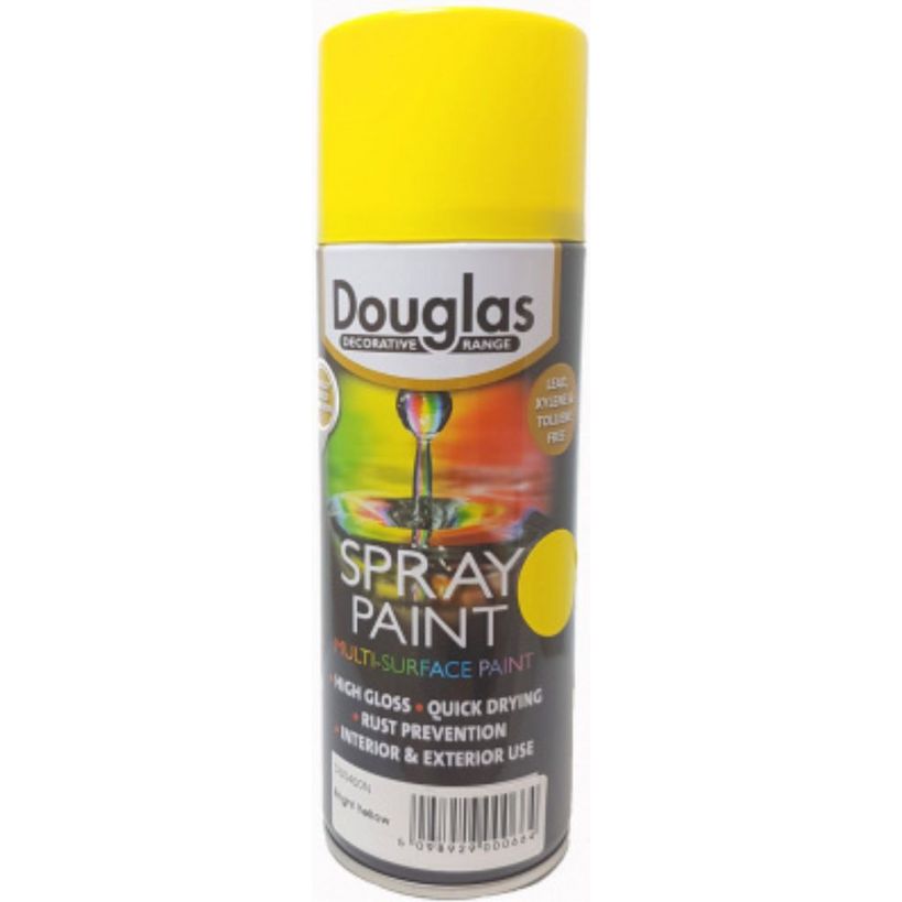 Douglas Multi Surface Spray Paint 400ml - Bright Yellow | DS0400N