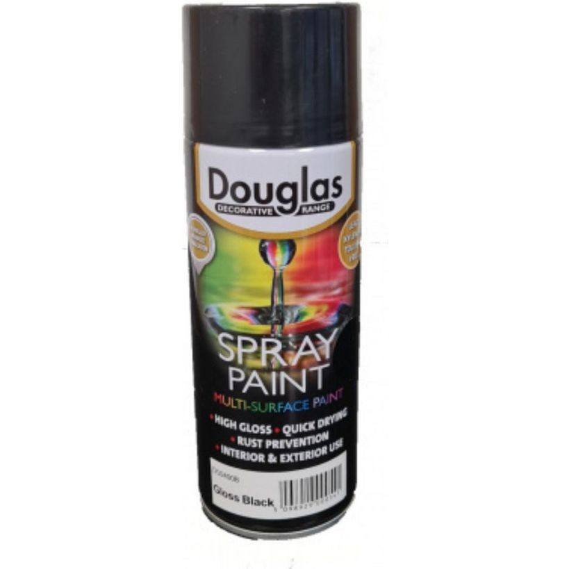 Douglas Multi Surface Spray Paint 400ml - Gloss Black | DS0400B