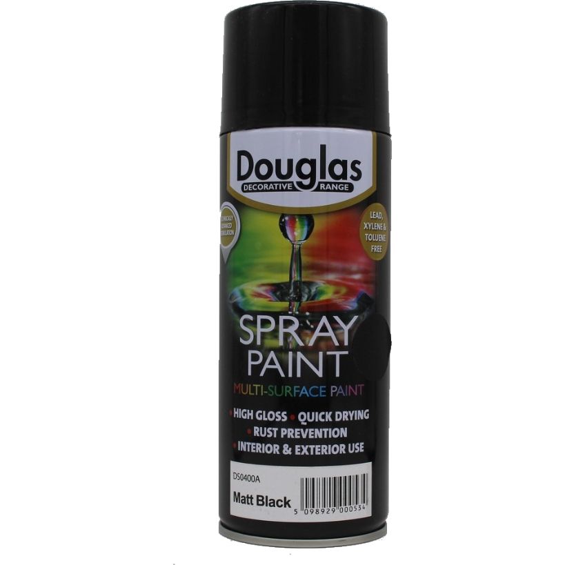 Douglas Multi Surface Spray Paint 400ml - Matt Black | DS0400A