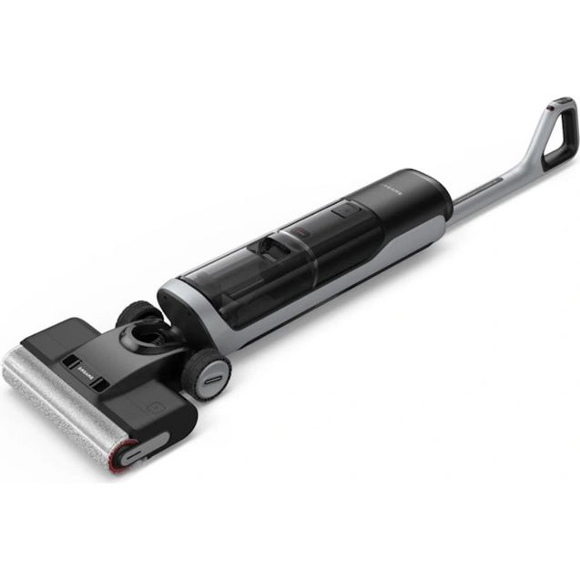 Dreame H14 Pro wet and dry vacuum cleaner with black and silver body, featuring a wide cleaning head with red accents and ergonomic handle, displayed against white background