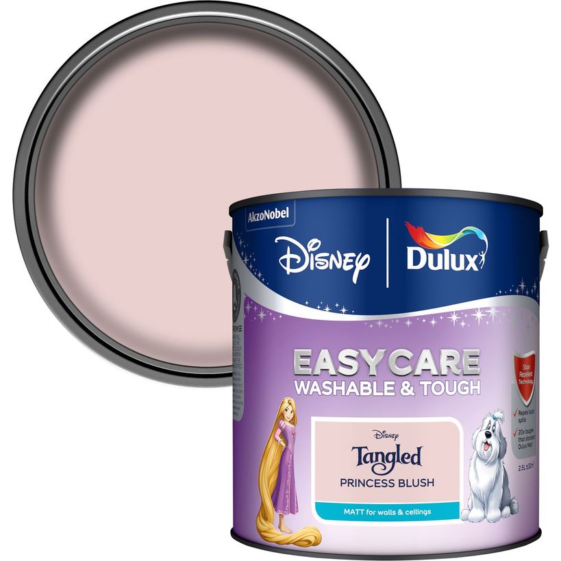 Dulux Easycare Disney Tangled Matt Wall and Ceiling Paint 2.5 Litre - Princess Blush | 9072049