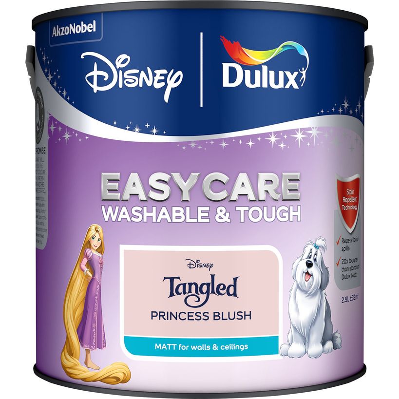 Dulux Easycare Disney Tangled Matt Wall and Ceiling Paint 2.5 Litre - Princess Blush | 9072049