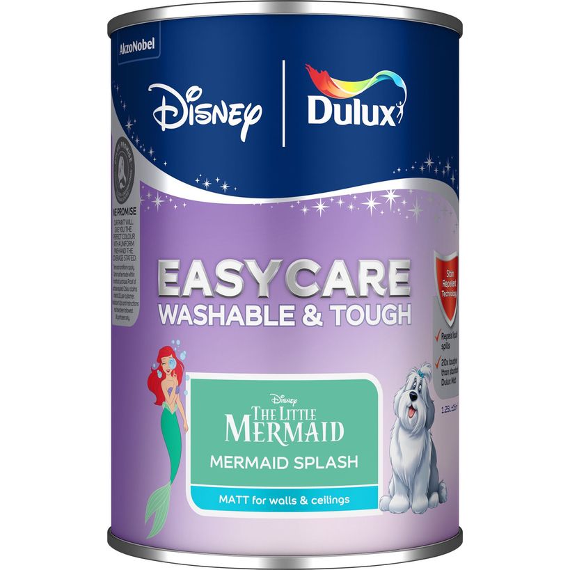 Dulux Easycare Disney The Little Mermaid Matt Wall and Ceiling Paint 1.25 Litre - Mermaid Splash | 9072033