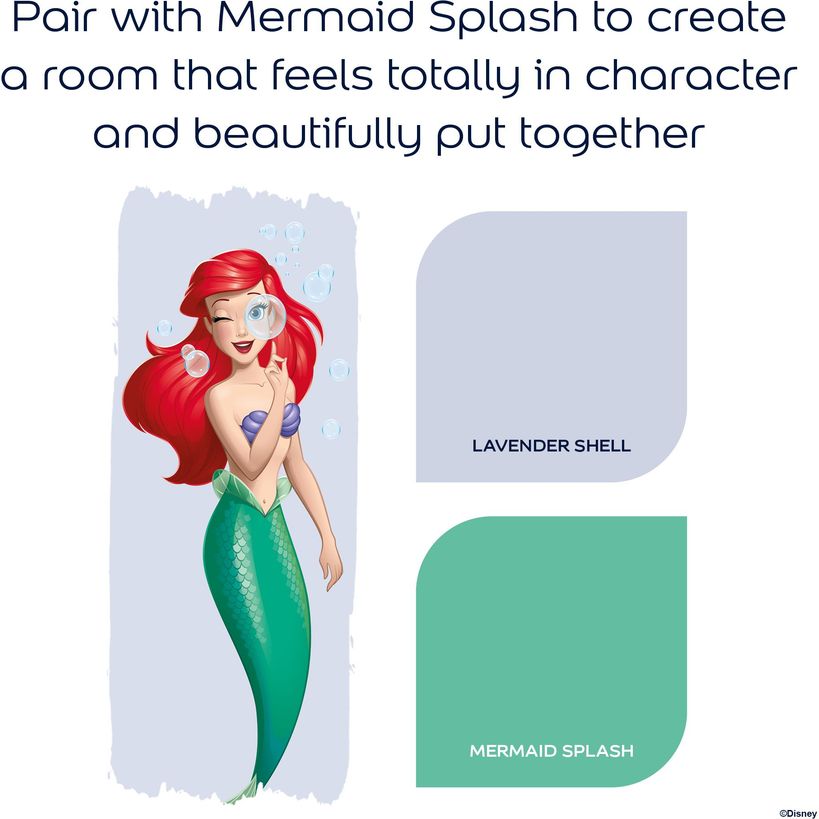 Dulux Easycare Disney The Little Mermaid Matt Wall and Ceiling Paint 2.5 Litre - Lavender Shell | 9072048