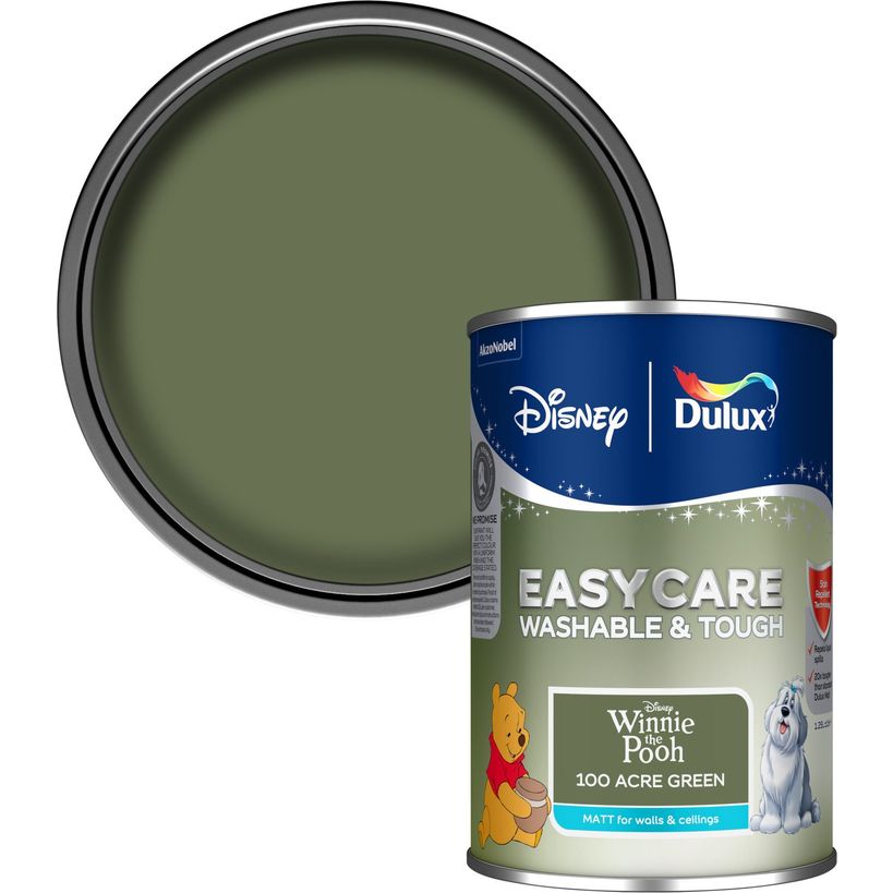 Dulux Easycare Disney Winnie the Pooh Matt Wall and Ceiling Paint 1.25 Litre - 100 Acre Green | 9072042