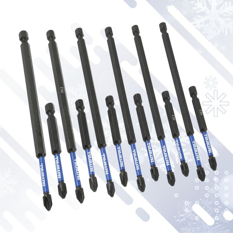 Faithfull 12 Piece Impact Screwdriver Bit Set | XMS26SBIT12