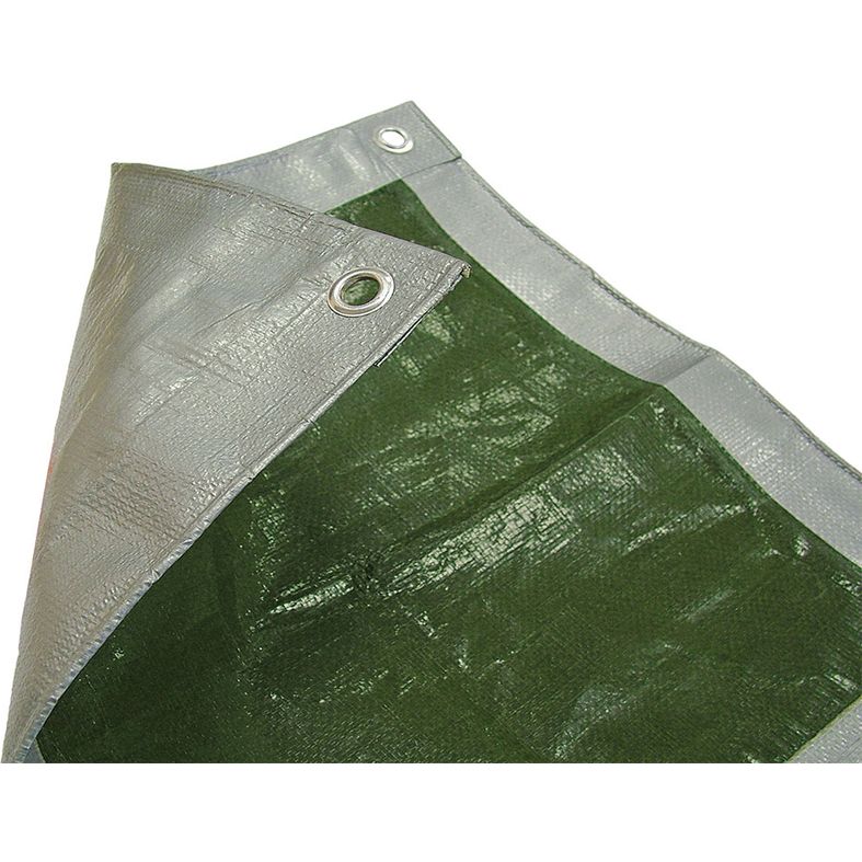 Faithfull Tarpaulin 3.6 Metre x 2.7 Metre (12 x 9ft) 80gsm - Green / Silver | FAITARP129