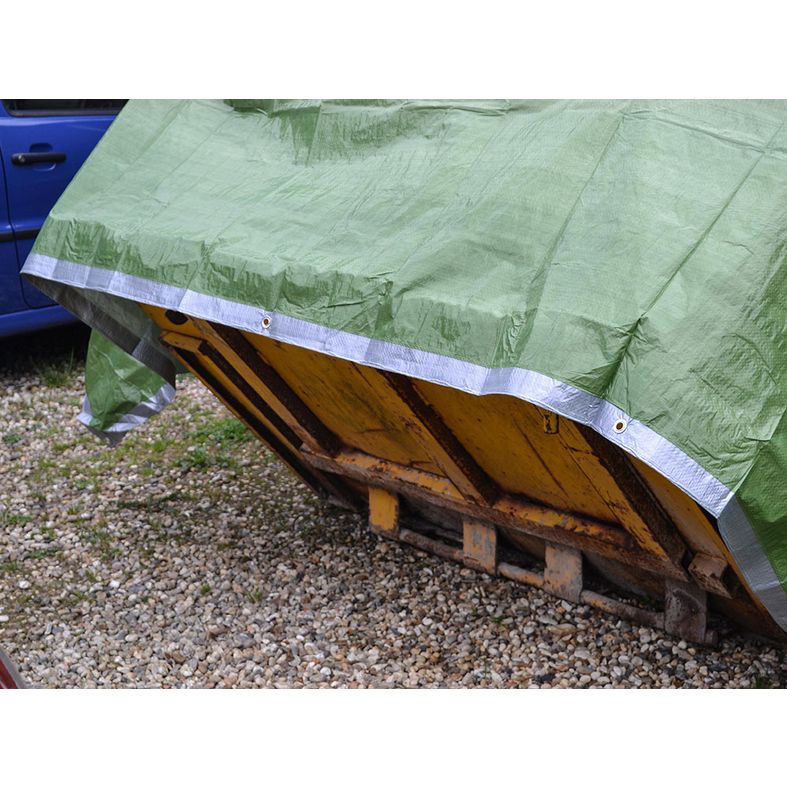 Faithfull Tarpaulin 3.6 Metre x 2.7 Metre (12 x 9ft) 80gsm - Green / Silver | FAITARP129