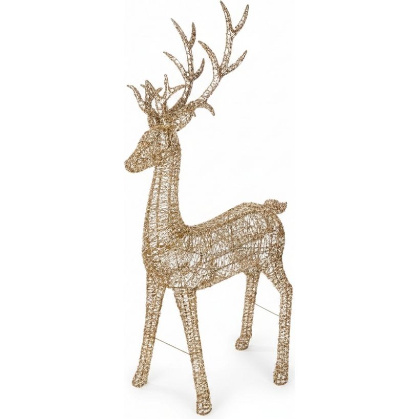 Lumineo 270cm Gold Twist Micro LED Reindeer with Flashing Effect | 9501705