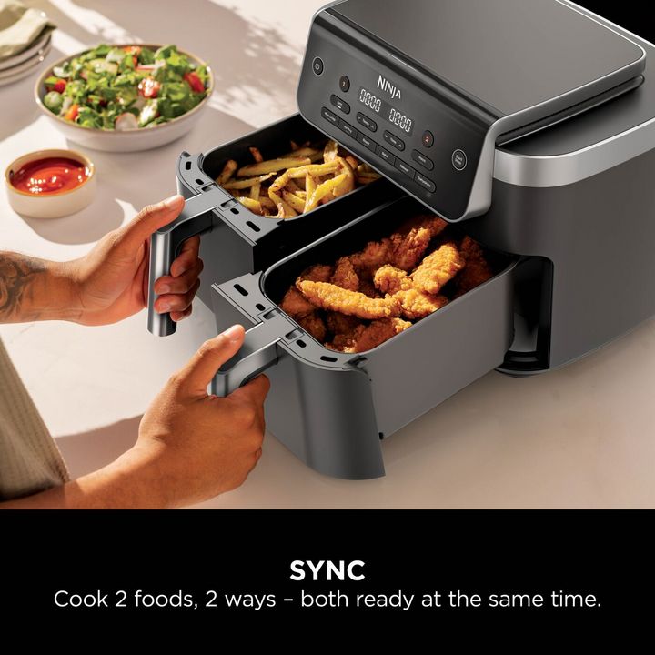 Ninja 7.6 Litre Twin Drawer Dual Zone Air Fryer - Black | DZ801UK
