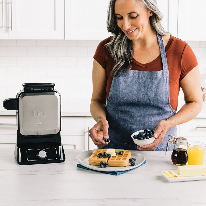 Ninja Belgian Waffle Maker - Black and Silver | BW1000UK