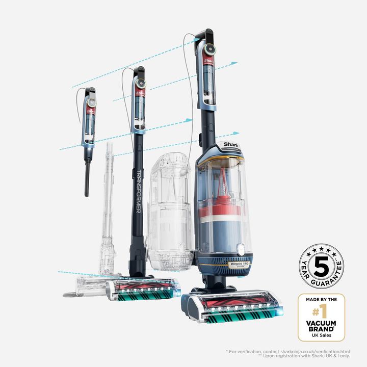 Shark PowerDetect Transformer Bagless Upright Vac Vacuum Cleaner - Chimera Blue | LX5000UKT
