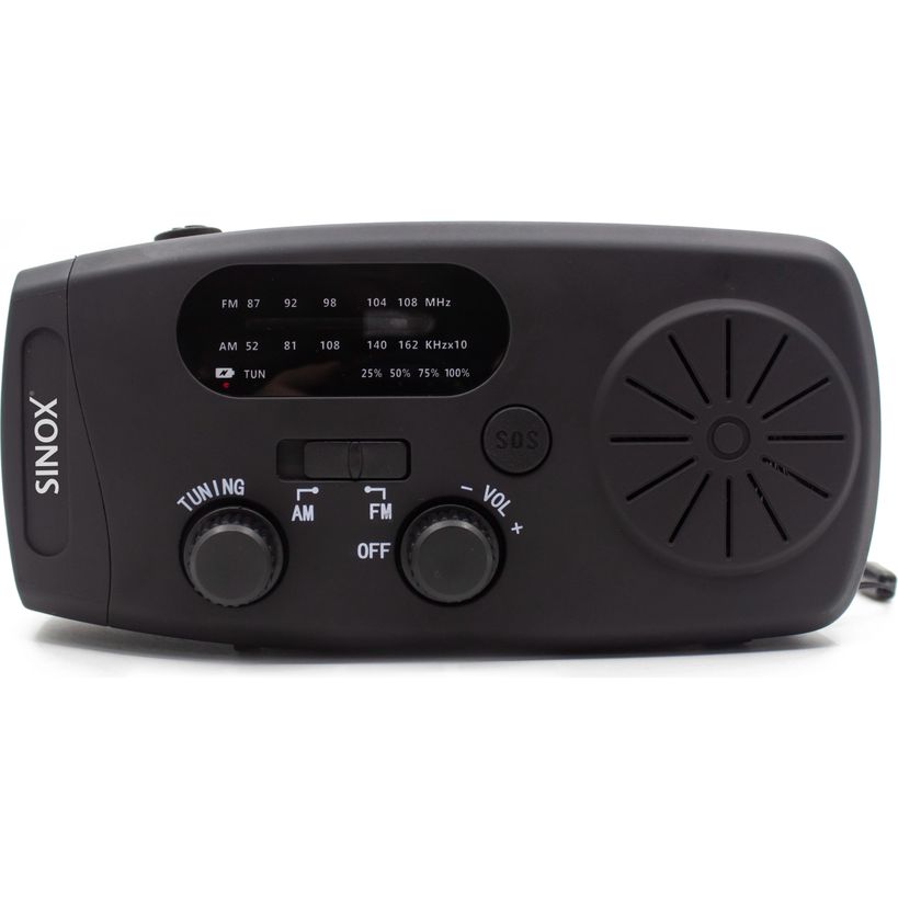 Sinox Compact Emergency Radio with windup Dynamo - Black | 056526